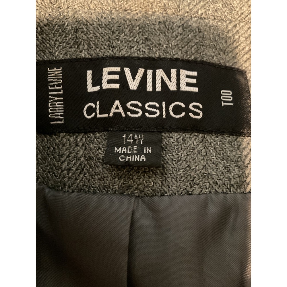 Larry‎ Levine Classics Women's Grey Herringbone Blazer Jacket Size 14W - Picture 7 of 10